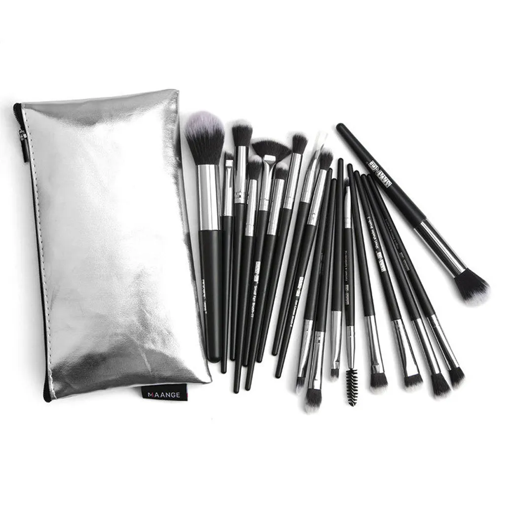 18Pcs Premium Foundation Powder Concealers Eye Shadows Makeup Brush Sets