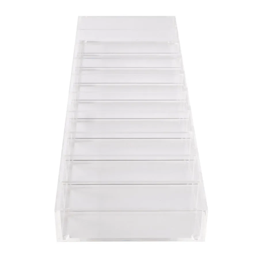 Alexa® Acrylic Makeup Drawer Organizer - Adjustable Dividers, 10 Slots (Long)