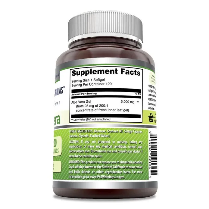 Amazing Formulas Aloe Vera | 5000 Mg | 120 Softgels