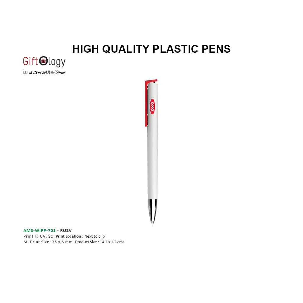 AMS -WIPP 701 - RUZV Plastic Pen Red