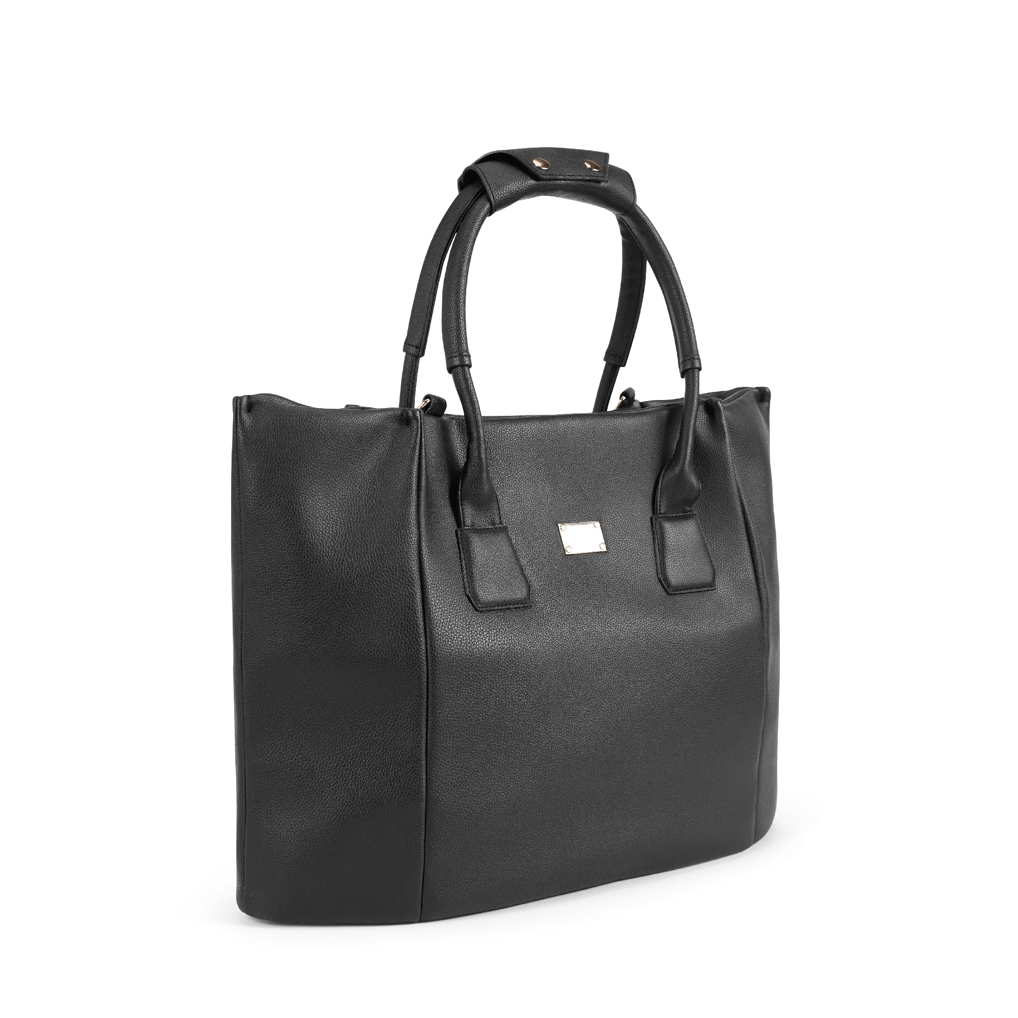 Angel Extra Large Vegan Leather Shopper Bag | Black