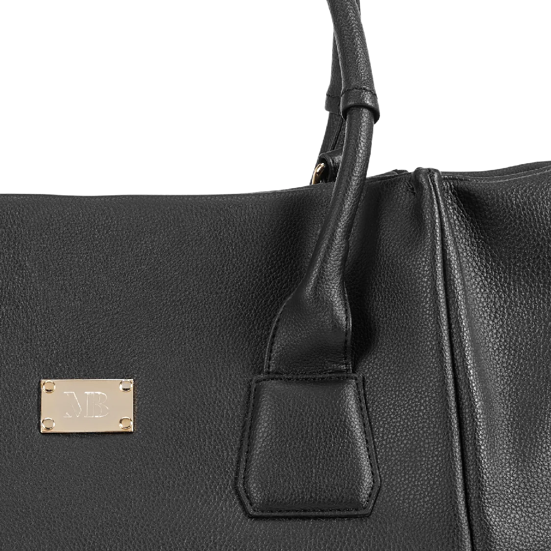 Angel Extra Large Vegan Leather Shopper Bag | Black