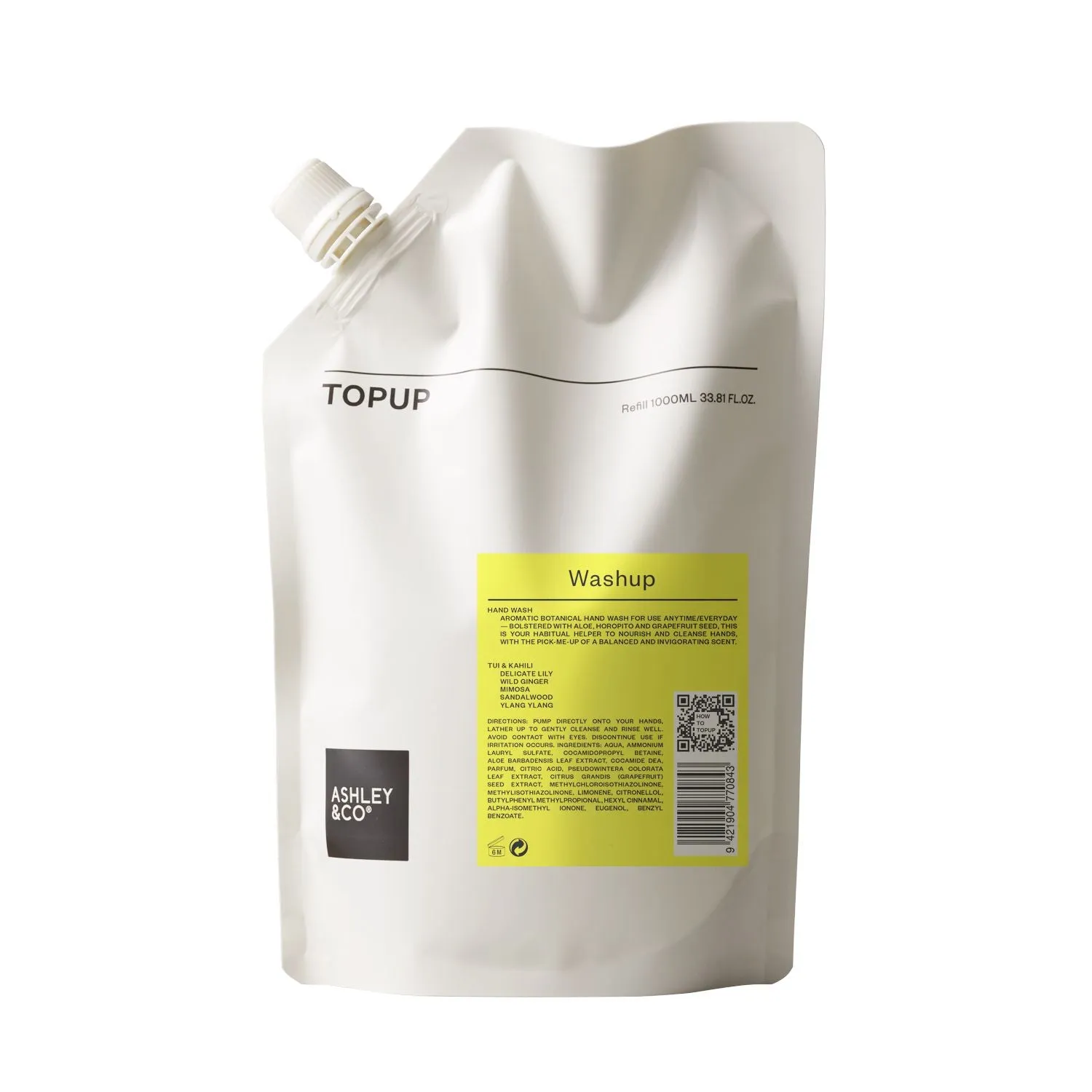 Ashley & Co Topup Washup 1000ml