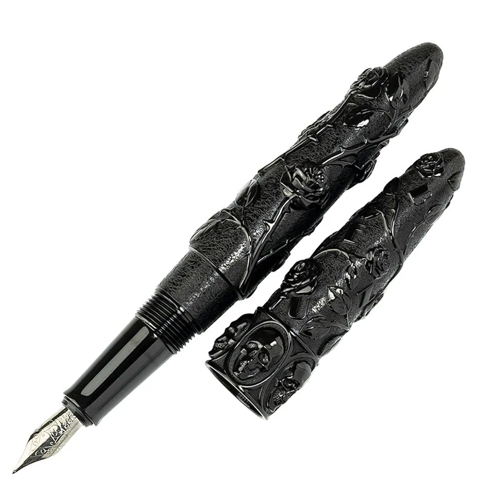 BENU Minima Skull & Roses Crow Fountain Pen