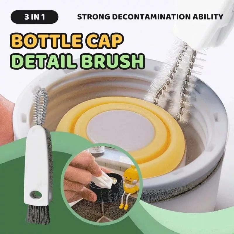 Bottle Cover Gap Cleaning Brush, Lunch Box Rubber Ring Groove Gap Cleaning Brush, 3 in 1 Cup Lid Cleaner, Multifunctional Bottle Gap Cleaner