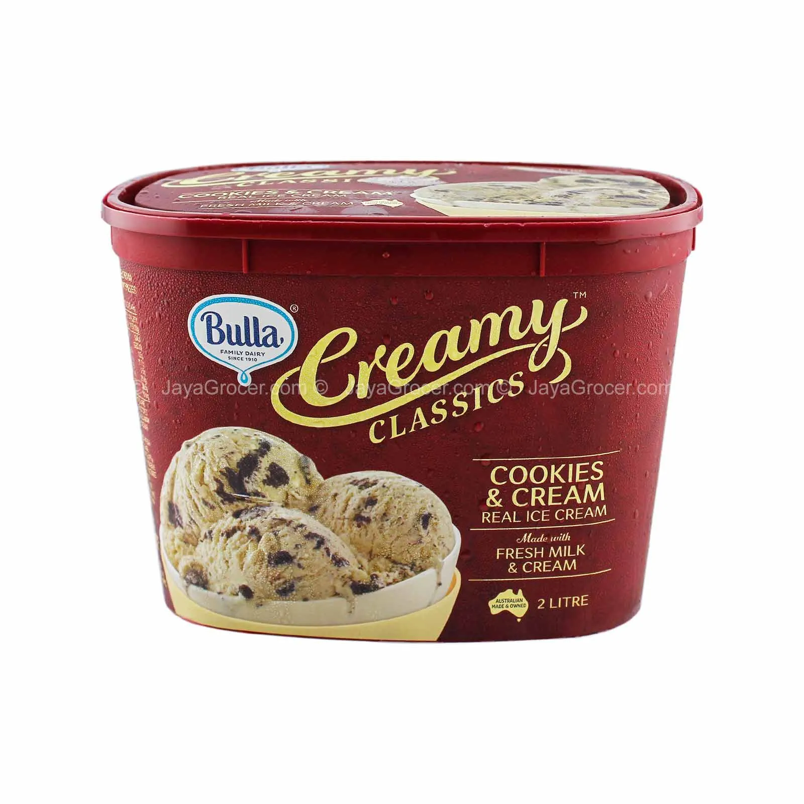 Bulla Creamy Classic Cookies and Cream Ice Cream Tub 2L