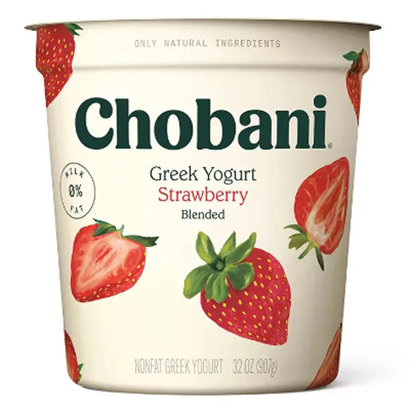 Chobani Strawberry Blended Nonfat Greek Yogurt, 32 oz