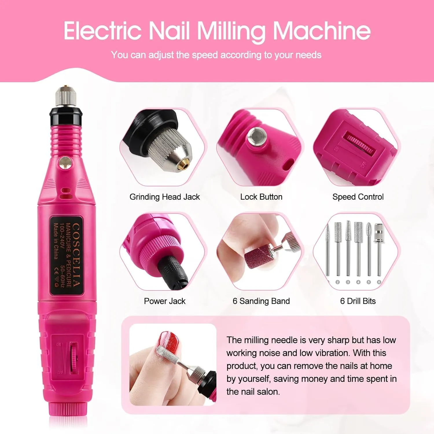 Complete Acrylic Nail Art Kit for Beginners: UV Lamp, Drill & 12 Glitter Powders - Ideal Mother's Day Gift