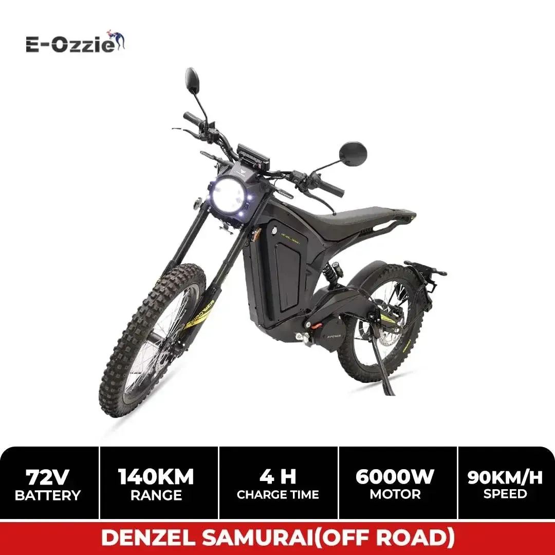 DENZEL SAMURAI ELECTRIC MOTORCYCLE OFF ROAD NEW MODEL 2023 140 KM AUTONOMY CARBON FIBER