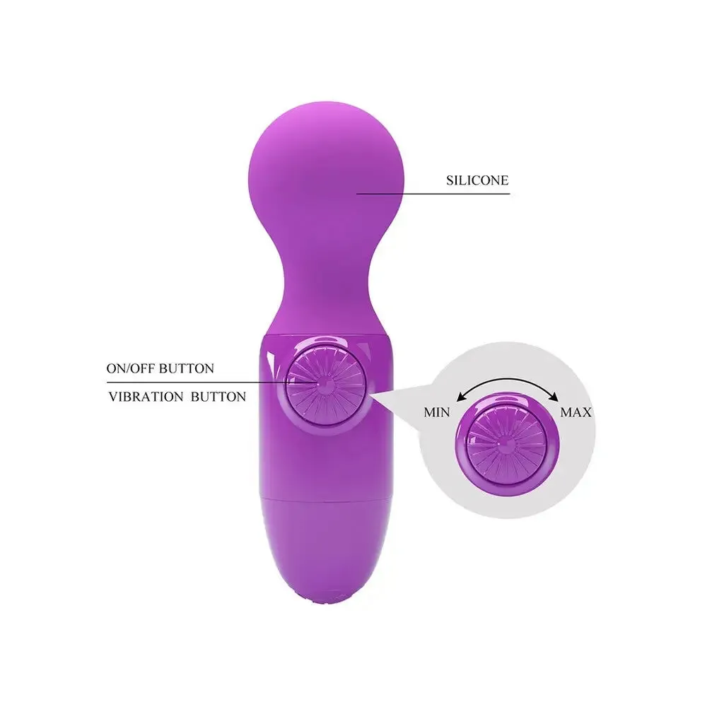 Dream Toys Silicone Purple Mini Wand Massage Vibrator