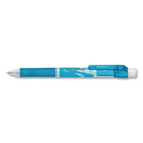 .e-sharp Mechanical Pencil, 0.5 Mm, Hb (#2), Black Lead, Sky Blue Barrel, Dozen