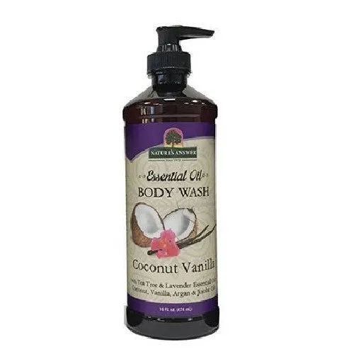 Essential Oil Body Wash Coconut Vanilla 16 Oz By Nature's Answer