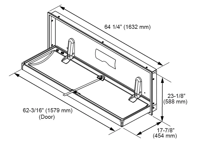 FOUNDATIONS® 100SSE-R Recessed-Mounted, Horizontal-Folding Full Stainless Steel Special Needs Changing Station