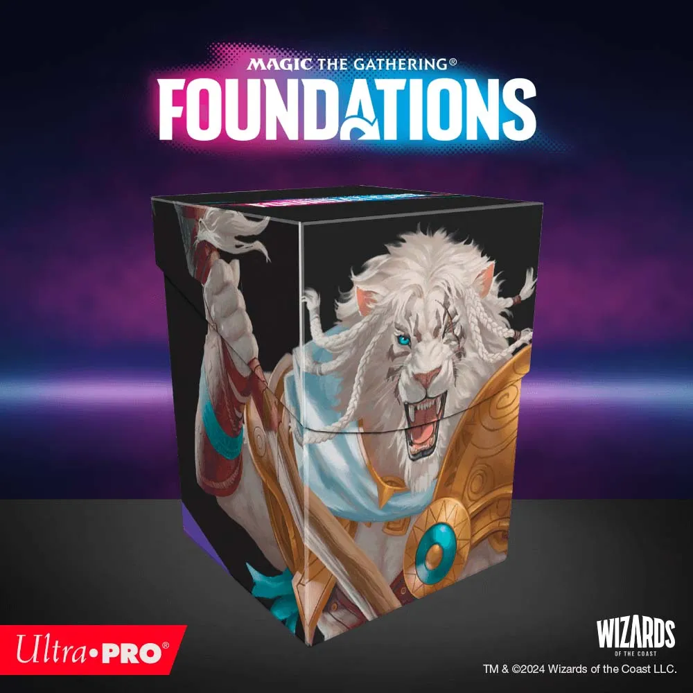 Foundations Ajani 100  Deck Box Light for Magic: The Gathering