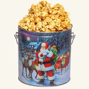 Johnson's Popcorn 1 Gallon Santa with Reindeer Tin