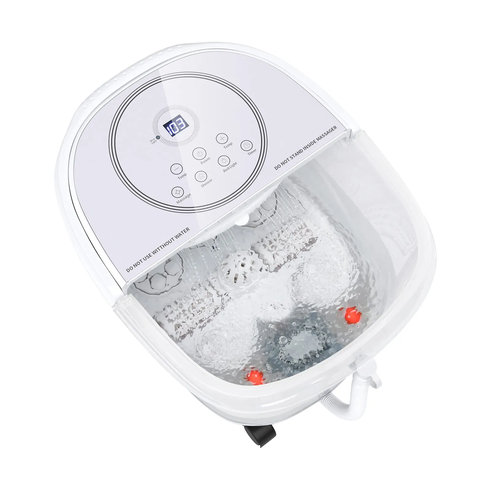 KOMFOTT Foot Spa Bath Massager Pedicure Tub with 4 Shiatsu Massagers & 3-Angle Shower