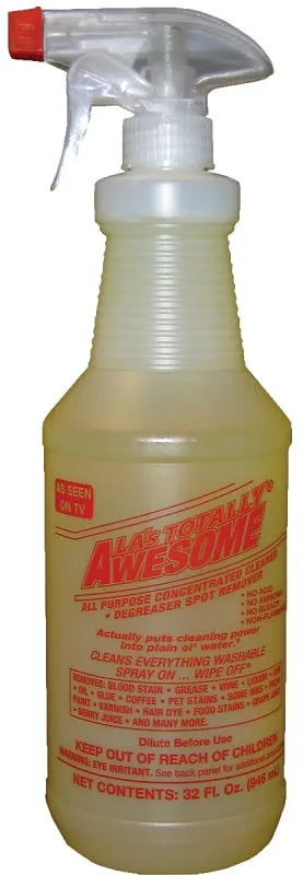 LA's TOTALLY AWESOME 338 Cleaner and Degreaser, 32 oz, Liquid, Orange :EA: QUANTITY: 12