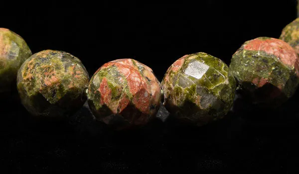 Luxury Faceted Unakite Natural Gemstone Bracelet