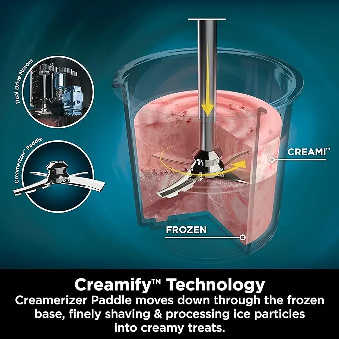 Ninja CREAMi Ice Cream & Frozen Dessert Maker, Black/Silver with Free 3 Dessert Tubs