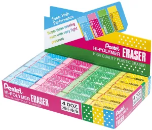 Pentel Eraser ZEH-05 Hi-Polymer Medium Box of 48 Pcs