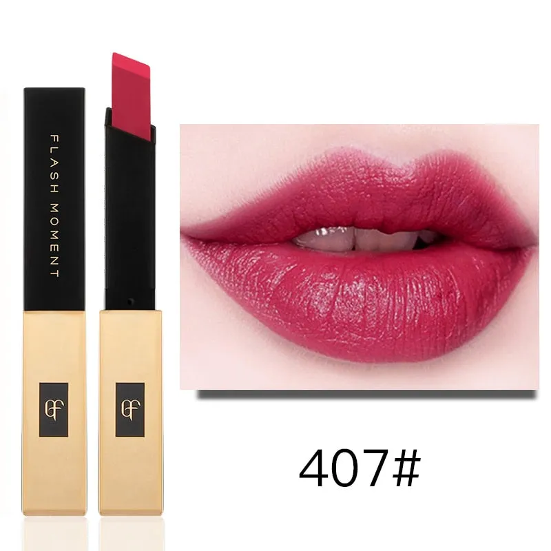 Pudaier Luxury Velvet Matte Lipstick for Lip Square Small Gold Bars Matt Lipstick Waterproof Makeup Lip Stick Tint Lip Gloss Red