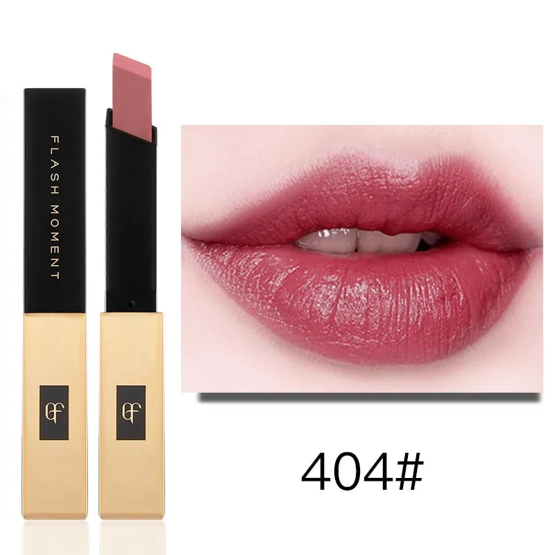 Pudaier Luxury Velvet Matte Lipstick for Lip Square Small Gold Bars Matt Lipstick Waterproof Makeup Lip Stick Tint Lip Gloss Red