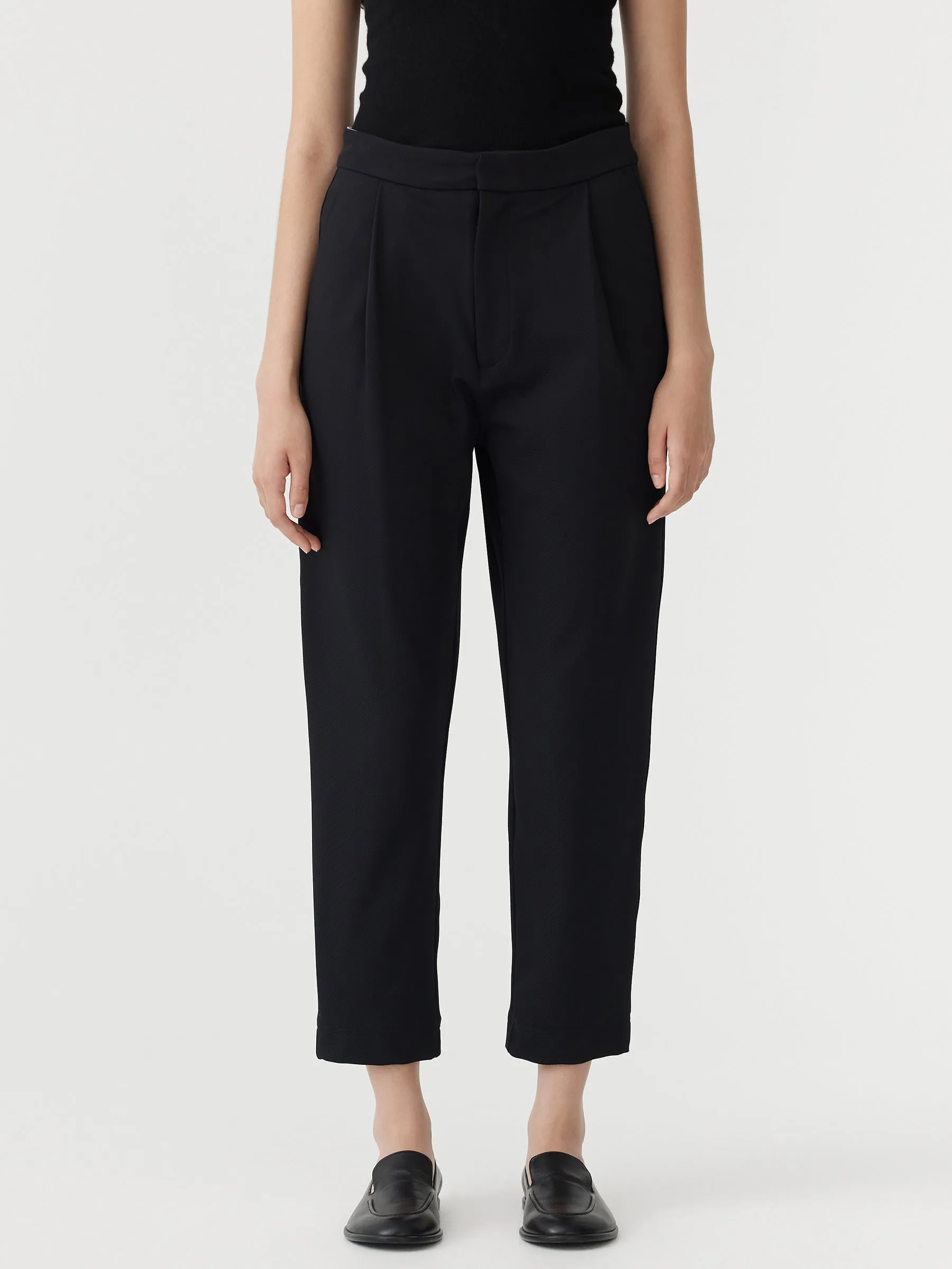 stretch twill pleat pant