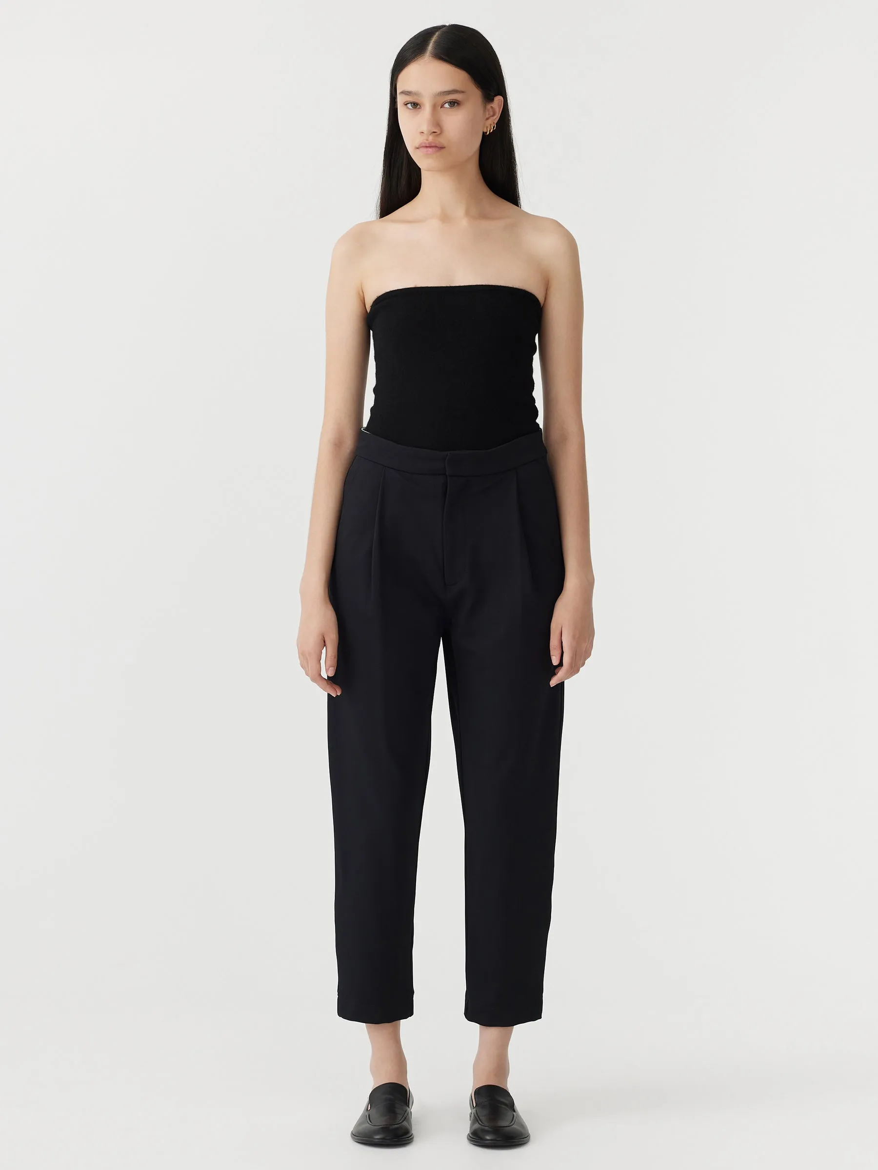 stretch twill pleat pant