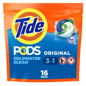 Tide Pods Laundry Detergent Soap Packs, Original, 16 Ct