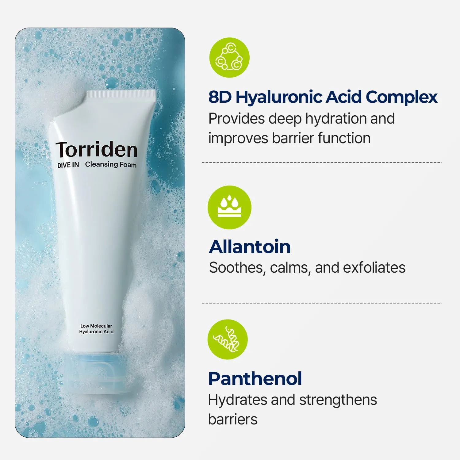 Torriden DIVE IN Low Molecular Hyaluronic Acid Cleansing Foam