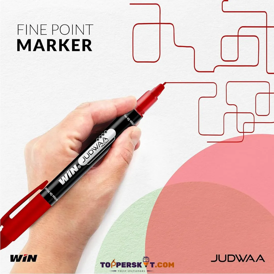 WIN Judwaa Dual Tip CD/DVD/OHP Marker Pens – Red Ink ( Pack for 1 )