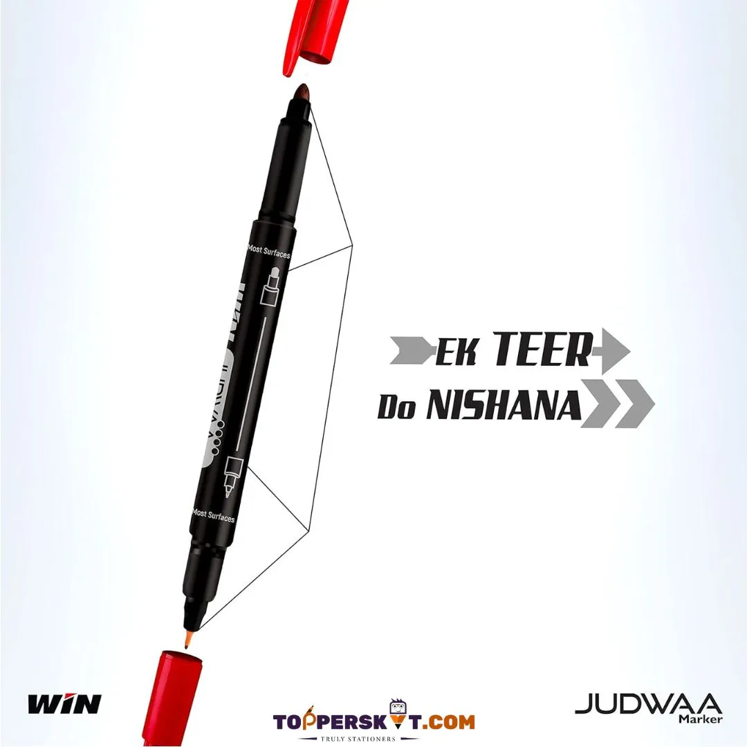 WIN Judwaa Dual Tip CD/DVD/OHP Marker Pens – Red Ink ( Pack for 1 )