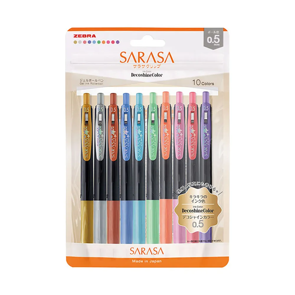 ZEBRA SARASA JJ15 0.5mm Deco Shiny Color Black Shaft Bright Color Neutral Pen Gel Pen Ball Pen Five in Group Ten In Group