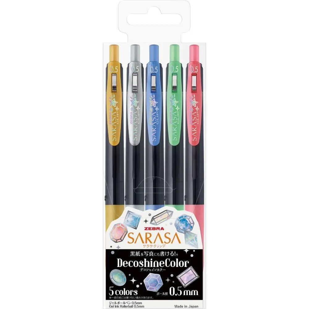 ZEBRA SARASA JJ15 0.5mm Deco Shiny Color Black Shaft Bright Color Neutral Pen Gel Pen Ball Pen Five in Group Ten In Group